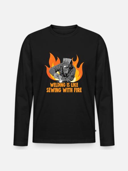 Conception de slogan de soudeur pour les métallurgistes - T-shirt manches longues Premium bio Homme - noir