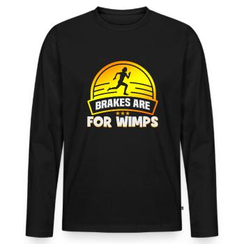 Running Marathon Runner Running - Men's Premium Organic Long Sleeve Shirt - black - Front - Nico (187cm)