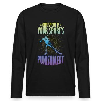 Skieurs de fond biathlon de fond - T-shirt manches longues Premium bio Homme - noir - Devant - Nico (187cm)