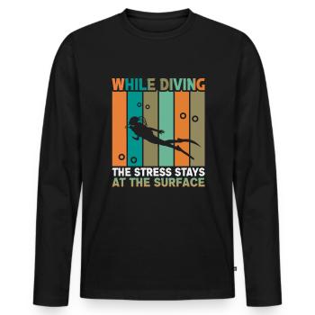 Instructeur de conception de plongée sous-marine Snorkeling - T-shirt manches longues Premium bio Homme - noir - Devant - Nico (187cm)
