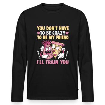 Cadeau d’amitié pour bon ami - T-shirt manches longues Premium bio Homme - noir - Devant - Nico (187cm)