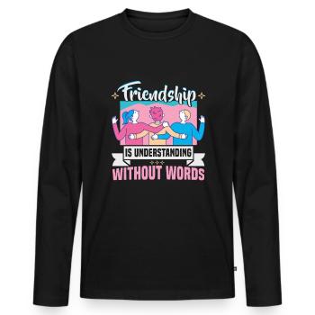Cadeau d’amitié pour bon ami - T-shirt manches longues Premium bio Homme - noir - Devant - Nico (187cm)