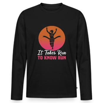 Running Marathon Runner Running - Men's Premium Organic Long Sleeve Shirt - black - Front - Nico (187cm)