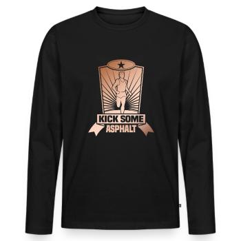 Running Marathon Runner Running - Men's Premium Organic Long Sleeve Shirt - black - Front - Nico (187cm)