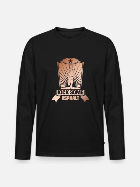 Running Marathon Runner Running - Men's Premium Organic Long Sleeve Shirt - black