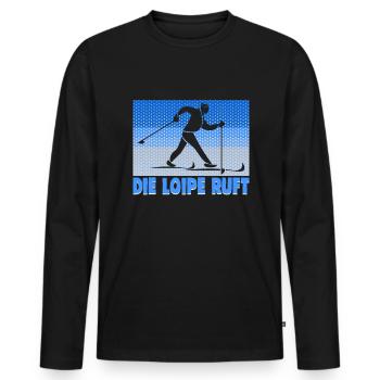 Langläufer Biathlon Skilangläufer - Männer Premium Bio Langarmshirt - Schwarz - Vorne - Nico (187cm)
