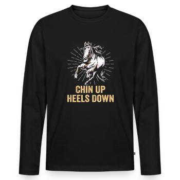 Design équestre et équestre pour les amoureux des chevaux - T-shirt manches longues Premium bio Homme - noir - Devant - Nico (187cm)
