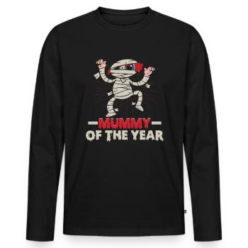Conception d’Halloween pour la fête d’Halloween - T-shirt manches longues Premium bio Homme - noir - Devant - Nico (187cm)