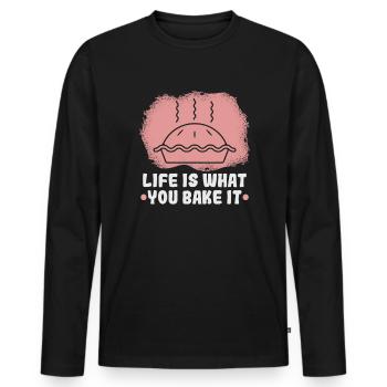Baking cookies and cakes Baker or hobby baker - Men's Premium Organic Long Sleeve Shirt - black - Front - Nico (187cm)