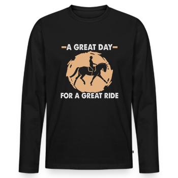 Design équestre et équestre pour les amoureux des chevaux - T-shirt manches longues Premium bio Homme - noir - Devant - Nico (187cm)