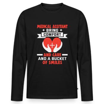 Medical assistant Nurse Nurse - Men's Premium Organic Long Sleeve Shirt - black - Front - Nico (187cm)