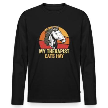 Design équestre et équestre pour les amoureux des chevaux - T-shirt manches longues Premium bio Homme - noir - Devant - Nico (187cm)