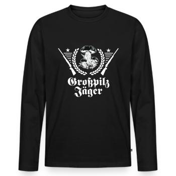 Pilze sammeln Schwammerl suchen für Pilzsammler - Männer Premium Bio Langarmshirt - Schwarz - Vorne - Nico (187cm)