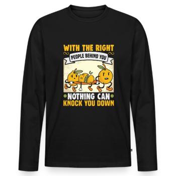 Cadeau d’amitié pour bon ami - T-shirt manches longues Premium bio Homme - noir - Devant - Nico (187cm)
