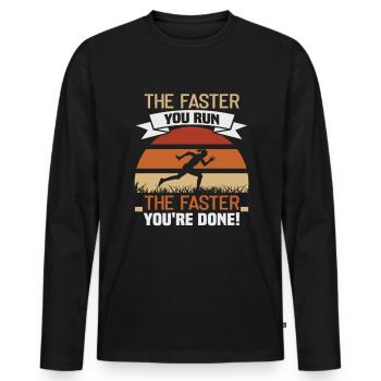 Running Marathon Runner Running - Men's Premium Organic Long Sleeve Shirt - black - Front - Nico (187cm)