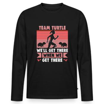 Running Marathon Runner Running - Men's Premium Organic Long Sleeve Shirt - black - Front - Nico (187cm)