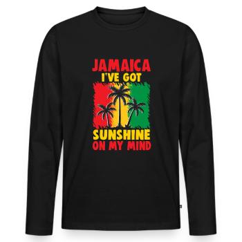 Jamaika Strandurlaub am Meer Design Strandmotiv - Männer Premium Bio Langarmshirt - Schwarz - Vorne - Nico (187cm)