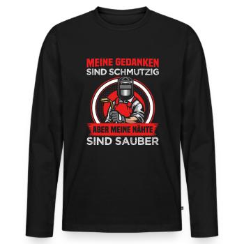 Conception de slogan de soudeur pour les métallurgistes - T-shirt manches longues Premium bio Homme - noir - Devant - Nico (187cm)