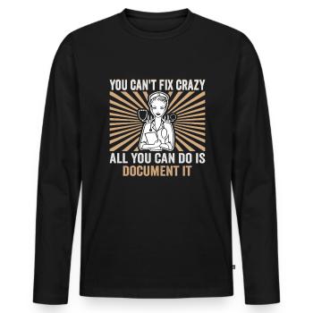 Infirmière Vous ne pouvez pas réparer une infirmière folle - T-shirt manches longues Premium bio Homme - noir - Devant - Nico (187cm)