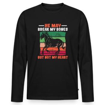 Design équestre et équestre pour les amoureux des chevaux - T-shirt manches longues Premium bio Homme - noir - Devant - Nico (187cm)