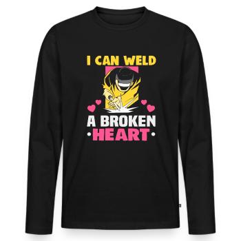 Welder Spruch Design for MetalWorkers - Men's Premium Organic Long Sleeve Shirt - black - Front - Nico (187cm)