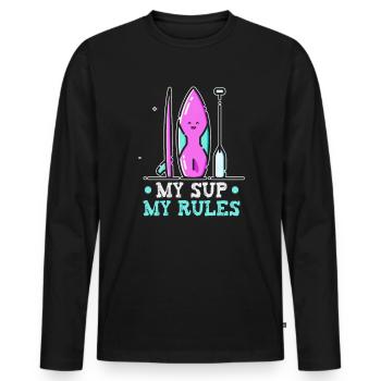 Sup Stand Up Paddle Design Sup Board Paddeln - Männer Premium Bio Langarmshirt - Schwarz - Vorne - Nico (187cm)