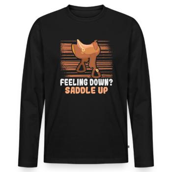 Design équestre et équestre pour les amoureux des chevaux - T-shirt manches longues Premium bio Homme - noir - Devant - Nico (187cm)