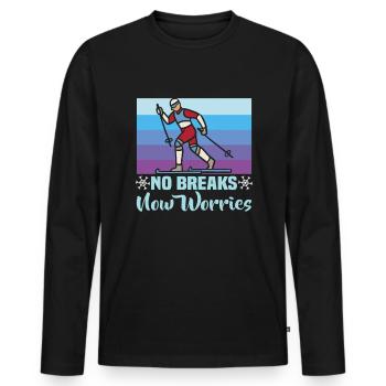 Skieurs de fond biathlon de fond - T-shirt manches longues Premium bio Homme - noir - Devant - Nico (187cm)