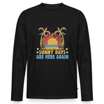Strandurlaub am Meer Design Strandmotiv - Männer Premium Bio Langarmshirt - Schwarz - Vorne - Nico (187cm)