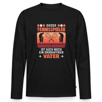 Joueur de tennis Fête des Pères Instructeur de tennis - T-shirt manches longues Premium bio Homme - noir - Devant - Nico (187cm)