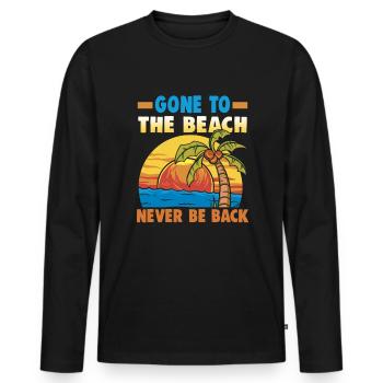 Strandurlaub am Meer Design Strandmotiv - Männer Premium Bio Langarmshirt - Schwarz - Vorne - Nico (187cm)