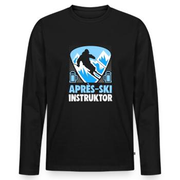 Skifahrer Apres Ski Instructor Ski - Männer Premium Bio Langarmshirt - Schwarz - Vorne - Nico (187cm)