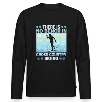 Skieurs de fond biathlon de fond - T-shirt manches longues Premium bio Homme - noir - Devant - Nico (187cm)