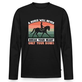 Design équestre et équestre pour les amoureux des chevaux - T-shirt manches longues Premium bio Homme - noir - Devant - Nico (187cm)
