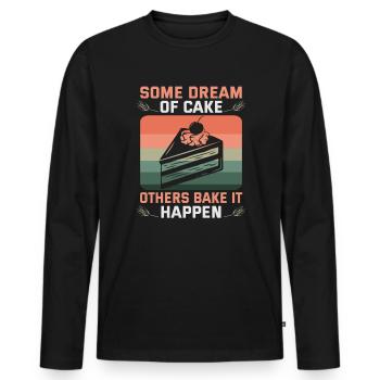 Baking cookies and cakes Baker or hobby baker - Men's Premium Organic Long Sleeve Shirt - black - Front - Nico (187cm)