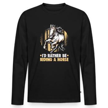 Design équestre et équestre pour les amoureux des chevaux - T-shirt manches longues Premium bio Homme - noir - Devant - Nico (187cm)