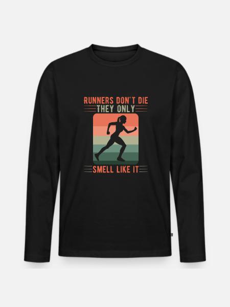 Running Marathon Runner Running - Men's Premium Organic Long Sleeve Shirt - black