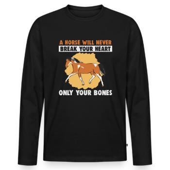 Design équestre et équestre pour les amoureux des chevaux - T-shirt manches longues Premium bio Homme - noir - Devant - Nico (187cm)