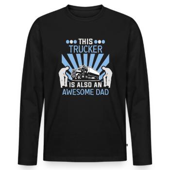 Trucker Father's Day Truck Driver Truck Driver - Men's Premium Organic Long Sleeve Shirt - black - Front - Nico (187cm)