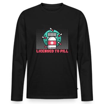 Nurse Licensed to pill Nurse - Men's Premium Organic Long Sleeve Shirt - black - Front - Nico (187cm)