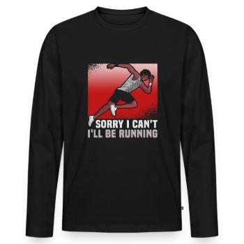 Running Marathon Runner Running - Men's Premium Organic Long Sleeve Shirt - black - Front - Nico (187cm)