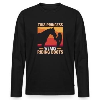 Design équestre et équestre pour les amoureux des chevaux - T-shirt manches longues Premium bio Homme - noir - Devant - Nico (187cm)