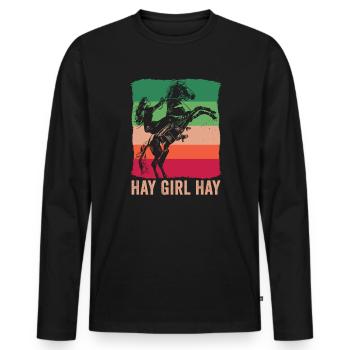 Design équestre et équestre pour les amoureux des chevaux - T-shirt manches longues Premium bio Homme - noir - Devant - Nico (187cm)