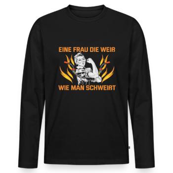 Welder Spruch Design for MetalWorkers - Men's Premium Organic Long Sleeve Shirt - black - Front - Nico (187cm)