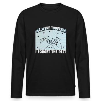 Cadeau d’amitié pour bon ami - T-shirt manches longues Premium bio Homme - noir - Devant - Nico (187cm)