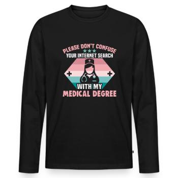 Nurse Nurse Nurse - Men's Premium Organic Long Sleeve Shirt - black - Front - Nico (187cm)