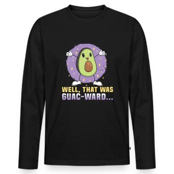 Avocado design for vegetarians and vegans - Men's Premium Organic Long Sleeve Shirt - black - Front - Nico (187cm)