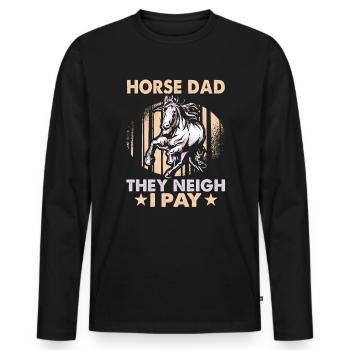 Design équestre et équestre pour les amoureux des chevaux - T-shirt manches longues Premium bio Homme - noir - Devant - Nico (187cm)