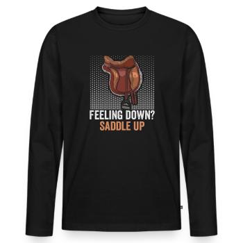 Design équestre et équestre pour les amoureux des chevaux - T-shirt manches longues Premium bio Homme - noir - Devant - Nico (187cm)