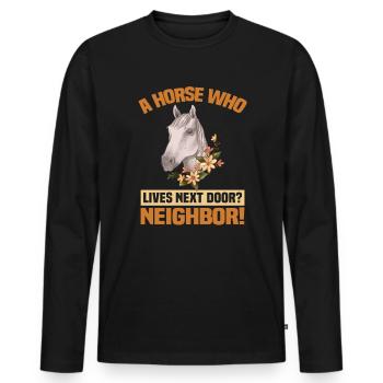 Design équestre et équestre pour les amoureux des chevaux - T-shirt manches longues Premium bio Homme - noir - Devant - Nico (187cm)